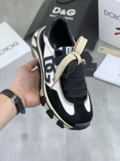 Alternative view of DOLCE & GABBANA Sneakers & Trainers Suede-Leather (Black-White-Beige) EU35-46 B80202606030942129