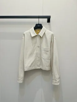 FENDI Coats & Jackets Cotton (White-Yellow) 36 D25202606010464169