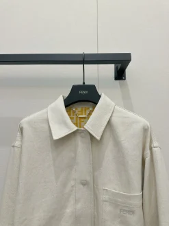 Alternative view of FENDI Coats & Jackets Cotton (White-Yellow) 36 D25202606010464169