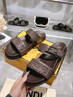 Alternative view of FENDI Sandals & Mules Leather (Brown) EU35-46 B30202606030960109