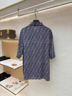 Alternative view of FENDI Shirts & Polos Cotton (Blue-Grey) 38-44 A95202606130486109