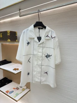 FENDI Shirts & Polos Linen (White-Blue-Red) S-XL B70202606130175129
