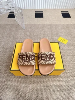 Alternative view of FENDI Slides & Slippers Canvas (Brown-Beige) EU35-42 A8020260603097399