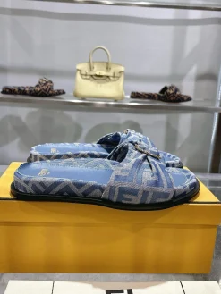 FENDI Slides & Slippers Denim (Blue-White) EU35-46 A9020260603097099