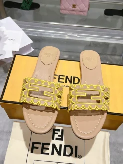 Alternative view of FENDI Slides & Slippers Leather (Beige-Yellow) EU35-43 B0020260603097799
