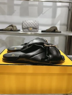 FENDI Slides & Slippers Leather (Black) EU35-39 A9020260603097899