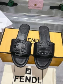 Alternative view of FENDI Slides & Slippers Leather (Black) EU35-43 B0020260603097999