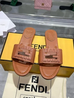 FENDI Slides & Slippers Leather (Brown) EU35-43 B0020260603098099