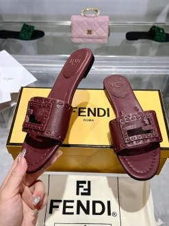 Alternative view of FENDI Slides & Slippers Leather (Brown) EU35-43 B0020260603098199