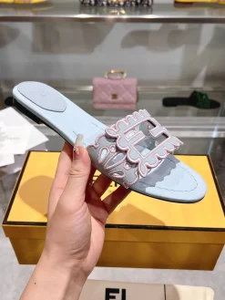 FENDI Slides & Slippers Leather (Light Blue-Pink) EU35-43 B0020260603096599