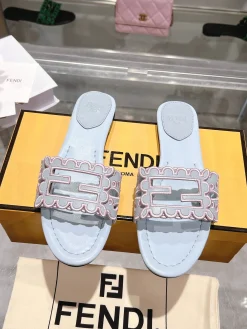 Alternative view of FENDI Slides & Slippers Leather (Light Blue-Pink) EU35-43 B0020260603096599