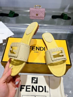 Alternative view of FENDI Slides & Slippers Leather (Light Yellow) EU35-43 B0020260603098699