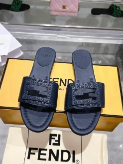 Alternative view of FENDI Slides & Slippers Leather (Navy) EU35-43 B0020260603098399