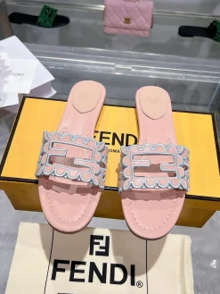 FENDI Slides & Slippers Leather (Pink-Light Blue) EU35-43 B0020260603098499