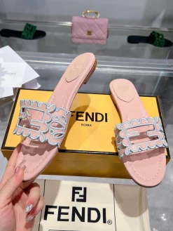 Alternative view of FENDI Slides & Slippers Leather (Pink-Light Blue) EU35-43 B0020260603098499