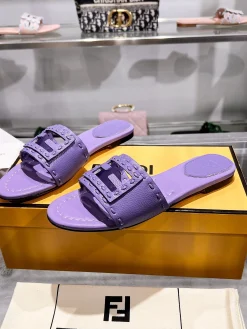 Alternative view of FENDI Slides & Slippers Leather (Purple) EU35-43 B0020260603098599