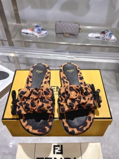 FENDI Slides & Slippers Textile (Brown-Black) EU35-45 A9020260603096399