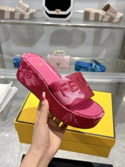 FENDI Slides & Slippers Textile (Pink-Red) EU35-42 A9020260603099199