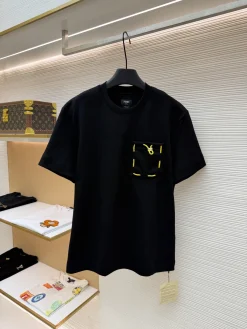 FENDI T-shirts & Vests Cotton (Black-Yellow) S-XL A2520260613032479
