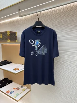 FENDI T-shirts & Vests Cotton (Navy Blue-White-Blue) XS-L A3520260613020289