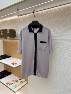 FENDI T-shirts & Vests Knit (Light Gray-Navy) S-XL B20202606130840109