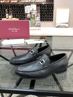 Alternative view of FERRAGAMO Flats & Loafers Leather (Black-Silver) EU38-45 E90202606033166209