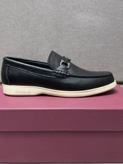 FERRAGAMO Flats & Loafers Leather (Black-White) EU38-44 B70202606030994119