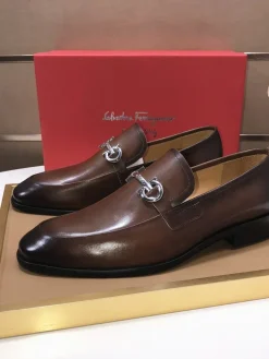 Alternative view of FERRAGAMO Flats & Loafers Leather (Brown) EU38-45 B50202606031013119