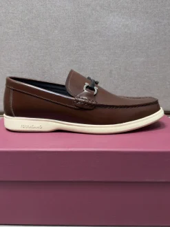 FERRAGAMO Flats & Loafers Leather (Brown-White) EU38-44 B70202606030993119