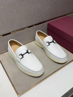 Alternative view of FERRAGAMO Flats & Loafers Leather (White-Grey-Black) EU38-44 B70202606030995119