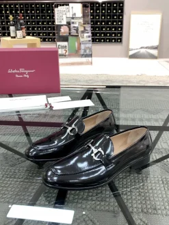 Alternative view of FERRAGAMO Flats & Loafers Patent Leather (Black) EU38-45 E90202606033185209