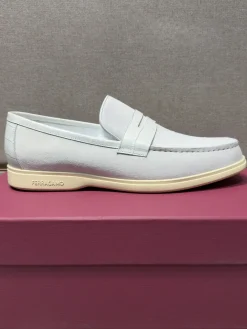 FERRAGAMO Flats & Loafers Suede-Leather (White-Cream) EU38-44 B70202606031023119
