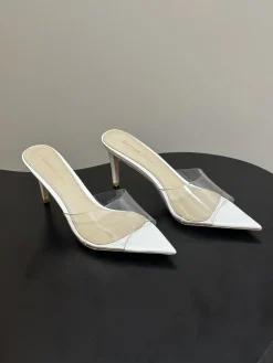GIANVITO ROSSI Pumps & Heels Leather-PVC (White-Clear) EU35-39 B40202606031046109