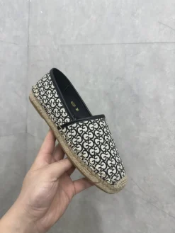GUCCI Boat Shoes & Espadrilles Canvas-Jute (Black-White) EU35-41 A6020260603113689