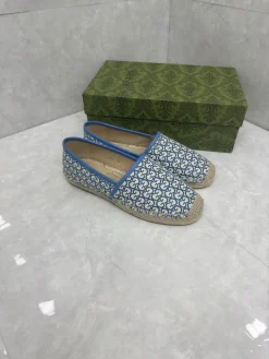 Alternative view of GUCCI Boat Shoes & Espadrilles Canvas-Jute (Blue-White-Beige) EU35-41 A6020260603113789