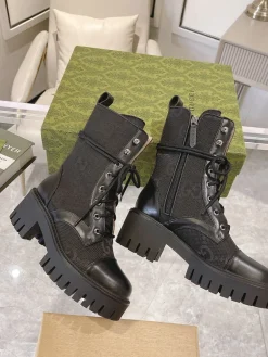 Alternative view of GUCCI Boots & Booties Canvas-Leather (Black) EU35-42 C10202606031140129