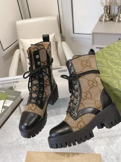 Alternative view of GUCCI Boots & Booties Canvas Leather (Brown-Black) EU35-42 C10202606031141129