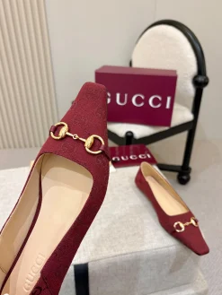 Alternative view of GUCCI Flats & Loafers Canvas (Burgundy) EU35-41 B60202606031147119