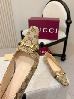 Alternative view of GUCCI Flats & Loafers Canvas Leather (Brown-Beige) EU35-41 B60202606031144119