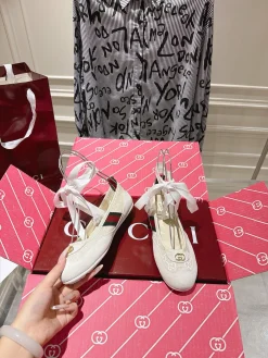 GUCCI Flats & Loafers Canvas (White-Red-Green) EU35-41 B60202606031143119