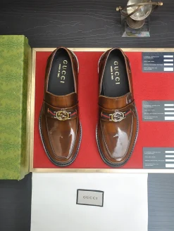 Alternative view of GUCCI Flats & Loafers Leather (Brown-Black) EU38-45 B60202606031156119