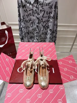 GUCCI Flats & Loafers Leather (Gold-Beige) EU35-41 B60202606031149119