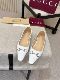 GUCCI Flats & Loafers Leather (White-Gold) EU35-41 B60202606031158119