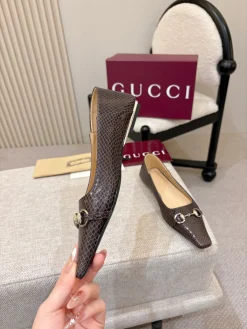 GUCCI Flats & Loafers Snake-effect Leather (Brown) EU35-41 B60202606031160119
