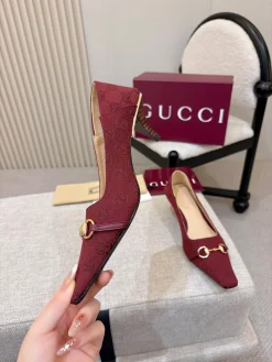 GUCCI Pumps & Heels Canvas (Burgundy) EU35-41 B70202606031179119