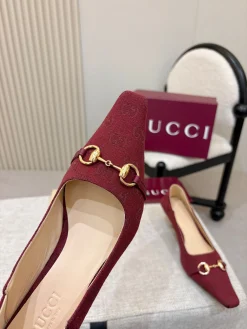 Alternative view of GUCCI Pumps & Heels Canvas (Burgundy) EU35-41 B70202606031179119