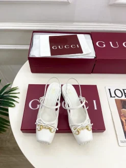 Alternative view of GUCCI Pumps & Heels Leather (White-Black-Gold) EU35-39 B90202606031198129