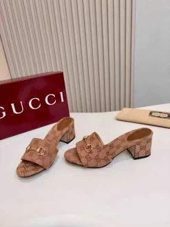 Alternative view of GUCCI Sandals & Mules Canvas (Brown) EU35-43 A8020260603120599