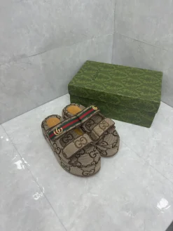 Alternative view of GUCCI Sandals & Mules Canvas (Brown-Red-Green) EU35-44 B10202606031206109