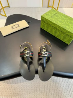 GUCCI Sandals & Mules Leather (Black-Gold-Red-Green) EU35-42 A5020260603122089